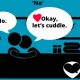 Comics of a partner saying no to cuddle