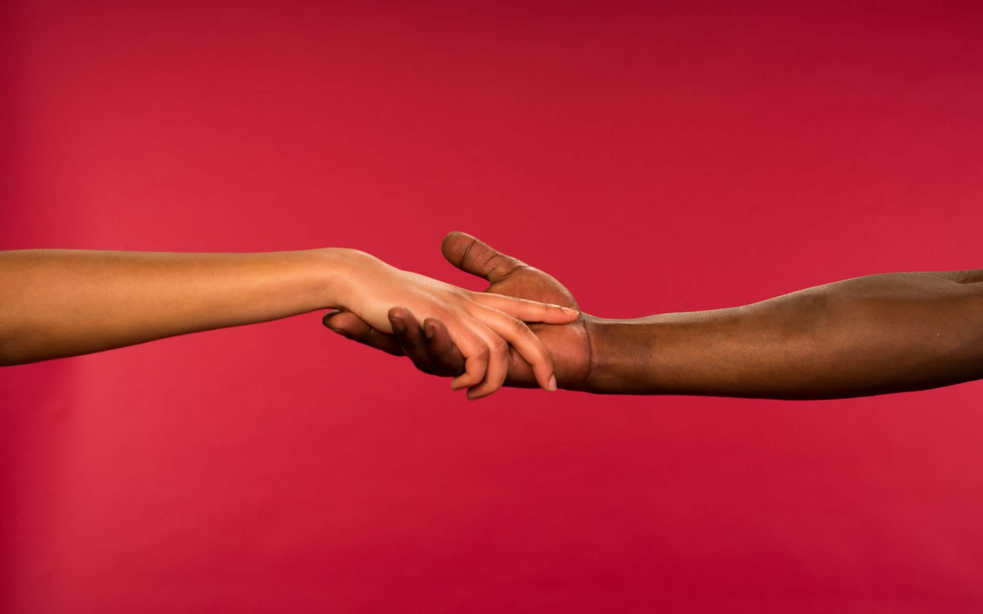 Two hands on the verge of separation