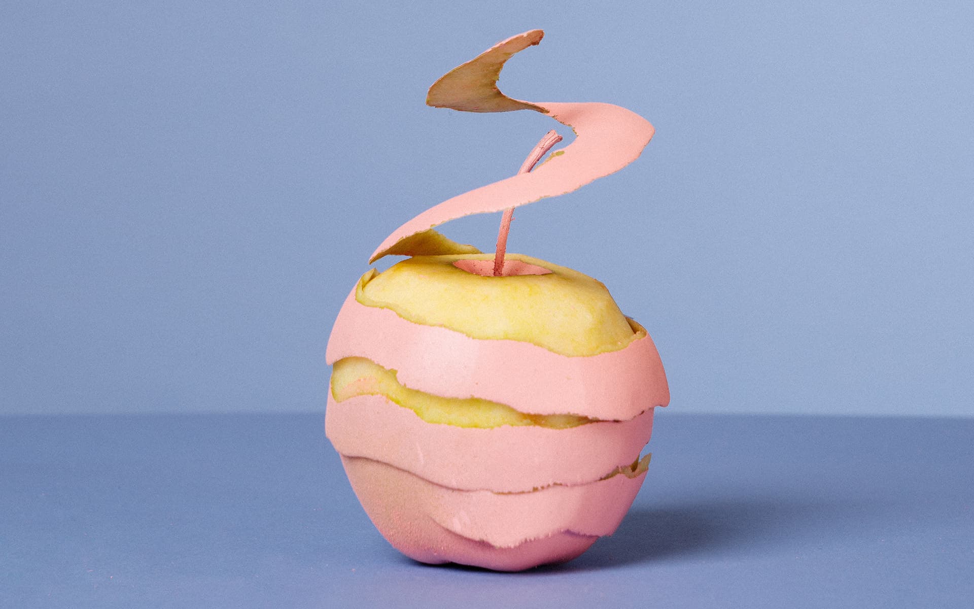 Peeled apple to stand for female genital cutting