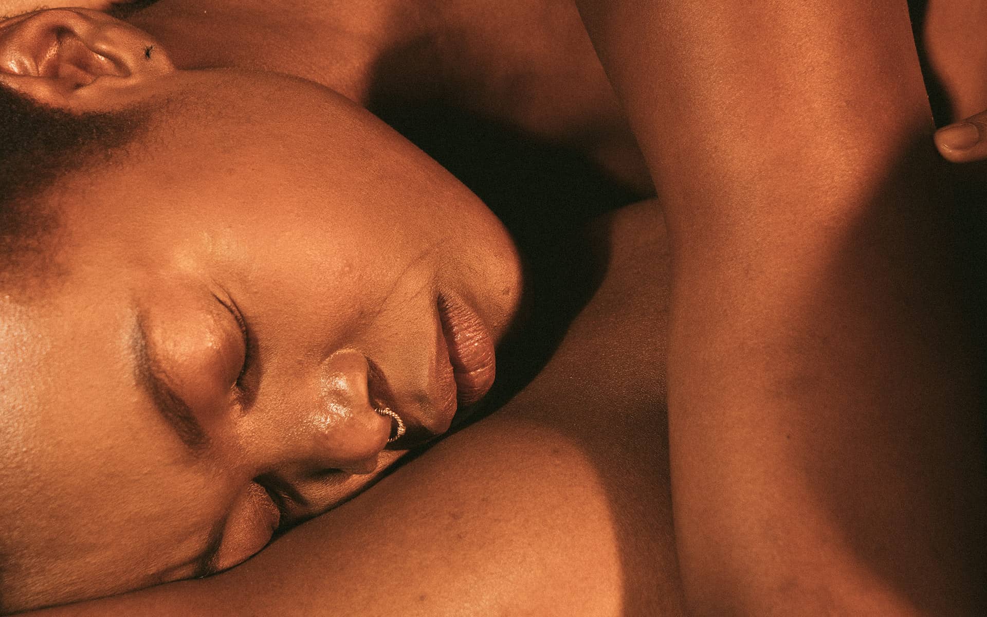 Woman's face with possibly limps of various partners