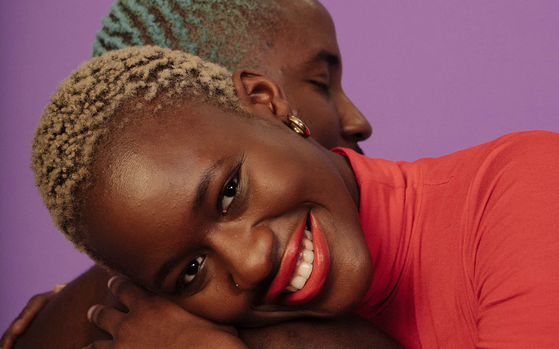 Happy couple embracing each other