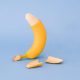 ripe banana peeled only at the top