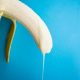 banana with white thick fluid dripping