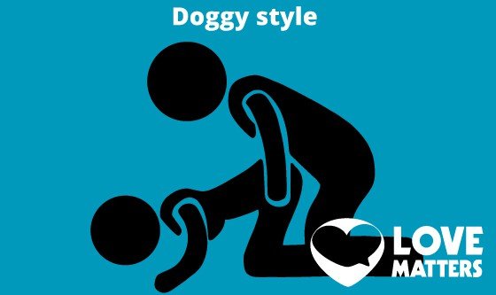 Two people having sex doggy style