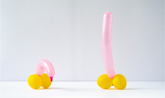 Balloon penises, erect and flaccid